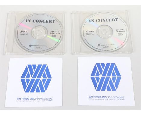 Nirvana, In Concert (1991 & BBC Acoustic) CD. Westwood One Radio Networks, 2 discs with radio cue sheet.