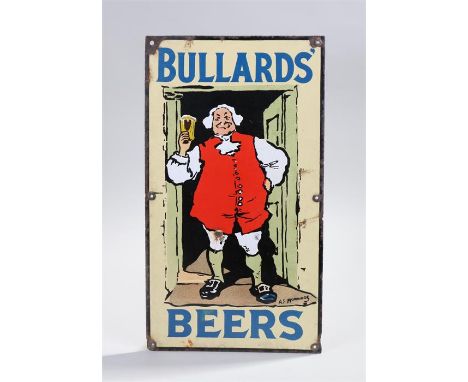 Early 20th Century Norwich Brewery Bullards Beers enamel sign, after A J Munnings, 46cm high