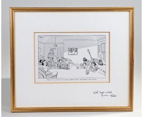 Ronald "Carl" Giles signed cartoon print, "Purely in the interest of power economy, Segovia-Purely in the interest of power e