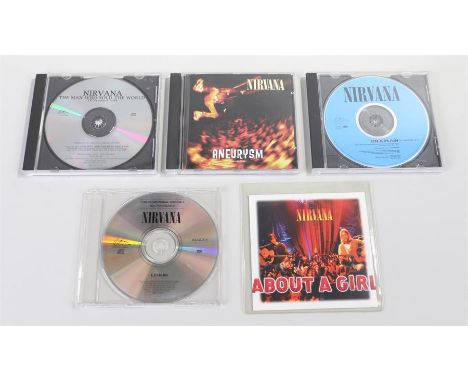 Nirvana, 5 promo CDs. The Man Who Sold The World (PRO-CD-4704) Lithium (WDGCT9) On A Plain (PRO-CD-4354) About A Girl (GED 21