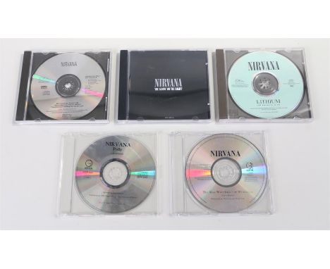 Nirvana, 5 promo CDs. Lithium (PRO-CD-4429) All Apologies (PRO-CD-4618) Polly (GEDP 022, French) You Know You're Right (INTR-