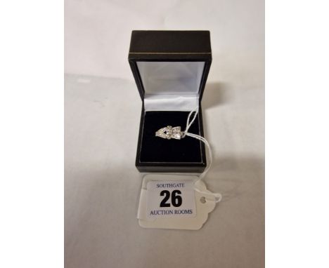 PLATINUM DIAMOND RING SIZE Q - 4.7 GRAMS APPROX