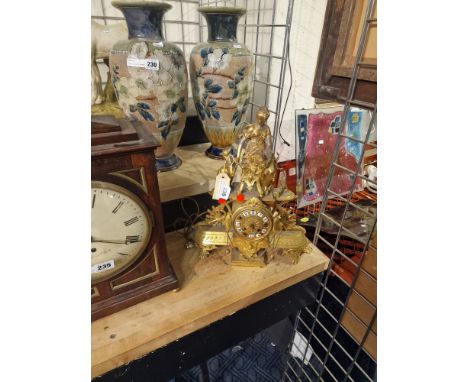 FRENCH FIGURAL MANTLE CLOCK 40CMS (H) APPROX A/F 