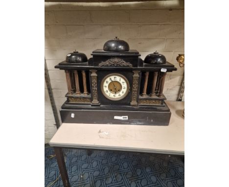 LARGE SLATE &amp; MARBLE CLOCK A/F 42CMS (H) APPROX