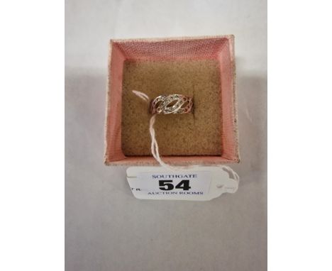 WHITE GOLD DIAMOND KNOT RING