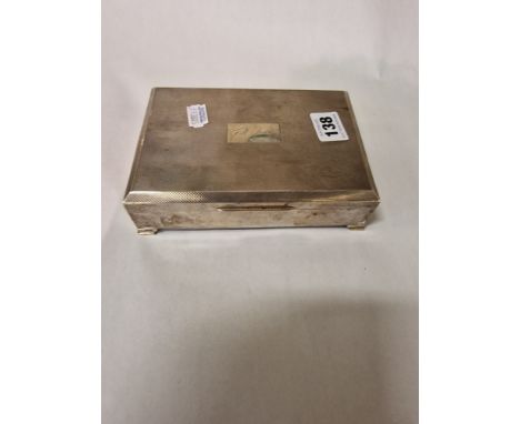 H/M SILVER CIGARETTE BOX - INSCRIBED THOMAS RADDON HOOD - 4.5 X 16.5 CMS APPROX