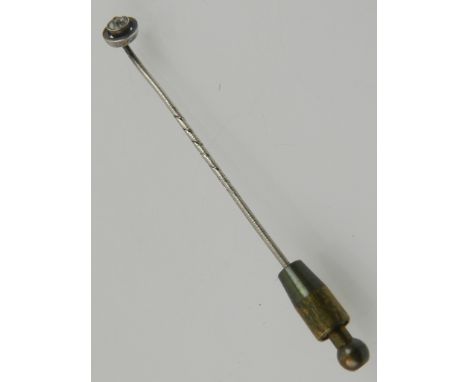 A Victorian 14ct white gold diamond tie pin, diamond approx. 0.25ct.