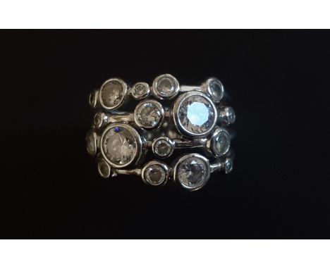 A 925 silver stone set ring, (M).