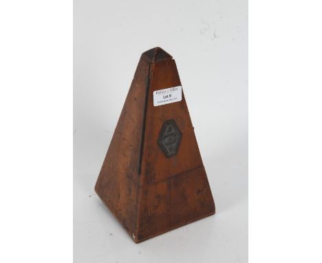 French mahogany cased metronome, 22cm tall