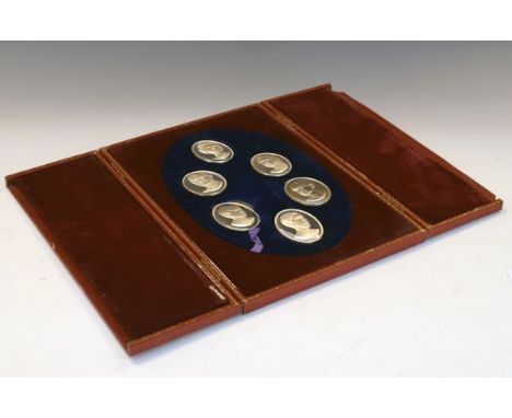 Set of six Elizabeth II silver ingots, each with a portrait of a member of the Royal family, London 1971/72, 8.5toz approx  