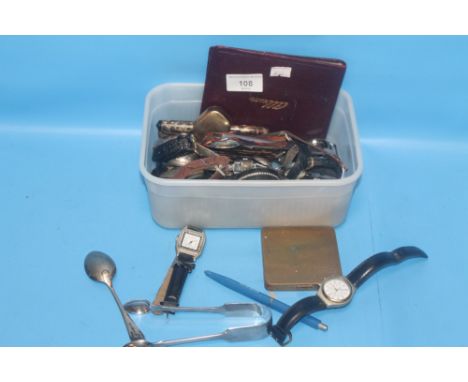 COLLECTABLES TO INCLUDE WRIST WATCHES, FLATWARE, COMPACT ETC.