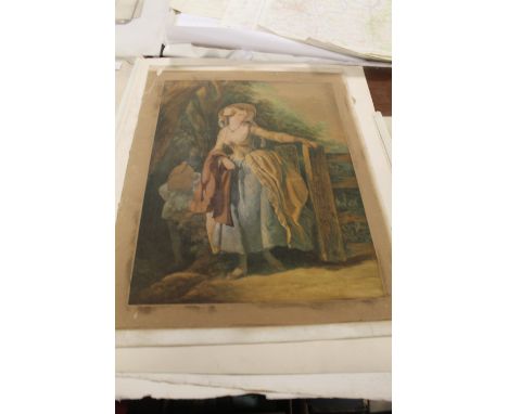 NINE FULL LENGTH COLOURED PORTRAIT ENGRAVINGS to include one pencil signed by H. Macbeth-Raeburn and three after Thomas Gains
