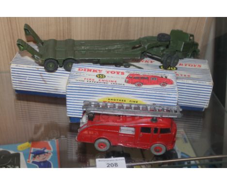 A BOXED DINKY 660 TANK TRANSPORTER, together with a boxed Dinky 555 Fire Engine with extending ladder