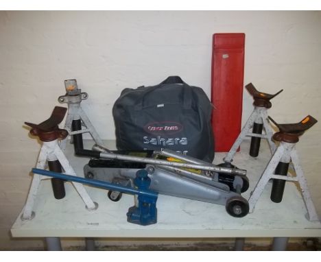A CAR JACK AND ACCESSORIES ETC.