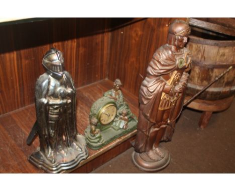 TWO COMPANION SETS AND A DECORATIVE MANTEL CLOCK