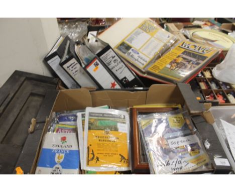 A QUANTITY OF SPORTING MEMORABILIA TO INCLUDE WOLVERHAMPTON WANDERERS INTEREST