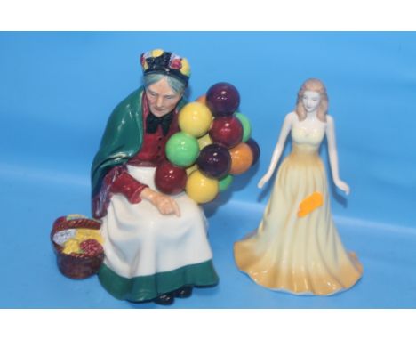 A ROYAL DOULTON FIGURINE 'THE BALLOON SELLER HN1315 TOGETHER WITH ROYAL DOULTON 'OPAL'  (2)