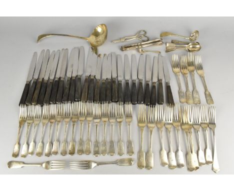 A Collection of Silver Plated Flatware to Comprise Knives, Forks, Large Ladle etc