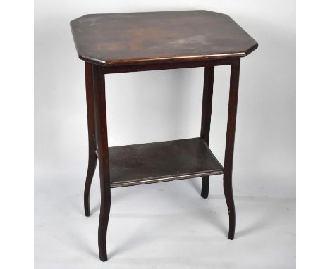 An Edwardian rectangular Occasional Table with Stretcher Shelf, Joints Somewhat Loose, 50cms Wide