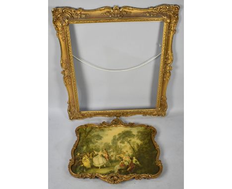 A Gilt Picture Frame, Exterior Measurements 87x101cms, Interior Measurement 70x82cms together with a Gilt Framed Print, the D