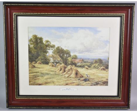 A Framed Coloured Print, "Making Hay" by Henry Parker, 39x29cms