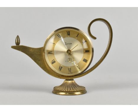 A Mid 20th Century Novelty Swiss Alarm Clock in the Form of Aladdin's Lamp, by Swiza, 11cms Long, Working Order