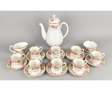 A Royal Worcester Royal Garden Coffee Set to Comprise Eight Cans, Saucers, Coffee Pot, Milk Jug and Sugar Bowl