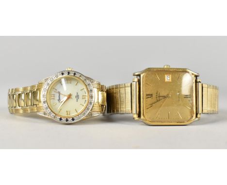 A Vintage Rotary Gents Wristwatch, Quartz Movement and Square Face, together with a Gold Plated Ladies Ingersoll Gems Wristwa