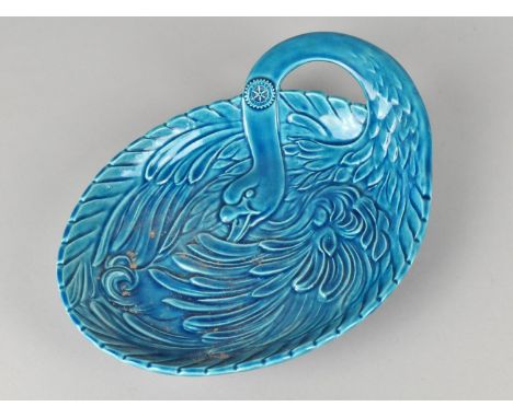An Italian La Farnesiana Majolica Presentation Dish Modelled as a Swan for Rotary President Evening 1972
