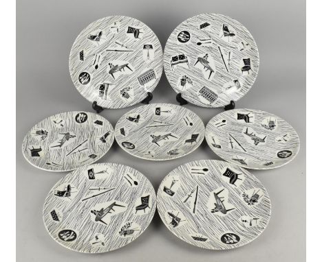 A Collection of Ridgway Homemaker Plates Comprising Two Large and Five Smaller Examples