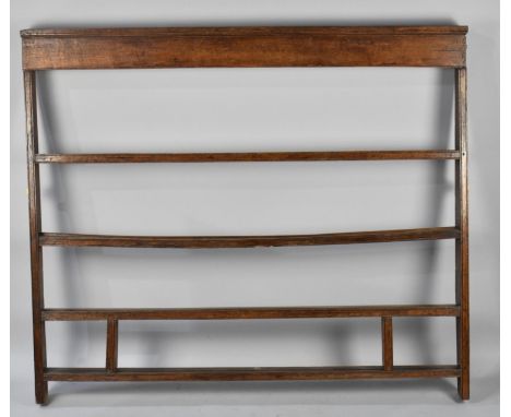 A 19th Century Oak Four Shelf Dresser Plate Rack, 141cms Wide