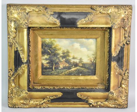 An Ornate Framed Print, Subject 16x11cm