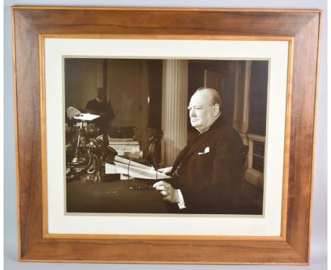 A Framed Photograph Print of Churchill, Subject 50x39cm