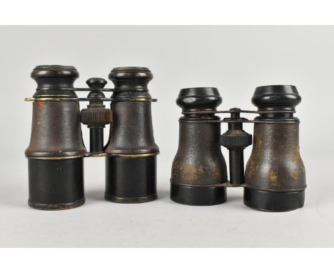 Two Pairs of Early 20th Century Binoculars to include WWI Trench Type Example with In Built Compass