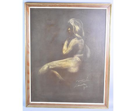 A Framed Print of a Nude, Subject 55x70cm