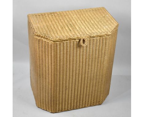 A Gilt Lloyd Loom 'Lusty' Lift Top Linen Box, 49cms Wide and 53cms High