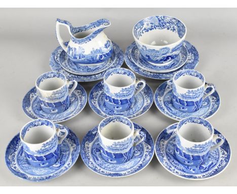A Spode Italian Pattern Coffee Set to Comprise Six Cups, Eight Saucers, Two Side Plates, Milk Jug and Sugar Bowl