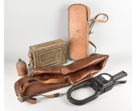 A Collection of Various Vintage Items to Comprise Leg of Mutton Case, Ferranti Clip on Ammeter, Ammunition Case etc