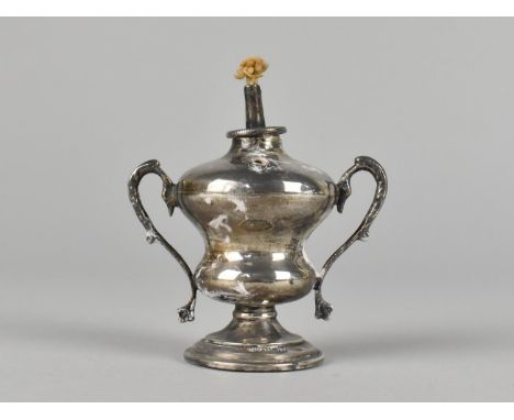 A Silver Table Lighter of Urn Form by Benjamin Thomas Greening, Birmingham Hallmark, 8cm high