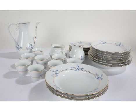 Spal Portuguese porcelain coffee set, consisting of twelve cups and saucers, plates, coffee pot, jug, sugar bowl&nbsp;(qty)
