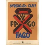 Futurismus DEPERO, Fortunato Surrogato Caffe Fago Kleinplakat ca. 33x25cm (fleckig)