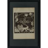 JUNG, Moriz Cabaret Fledermaus Titelblatt 2. Heft 1907 Lithographie ca. 15x21cm gerahmt