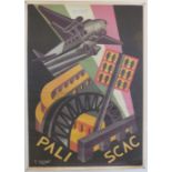 Futurismus DEPERO, Fortunato Pali SCAC Plakat ca. 70x50cm (eine Stelle fleckig)