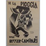 Futurismus DEPERO, Fortunato Bitter Campari Plakat ca. 70x50cm