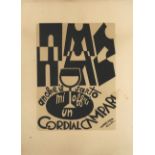 Futurismus DEPERO, Fortunato Surrogato Cordial Campari Kleinplakat ca. 35x25cm (fleckig)