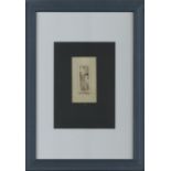 EXLIBRIS MUCHA, Alphonse Exlibris für Leo Szemere ca. 5x9cm gerahmt mit Passepartout