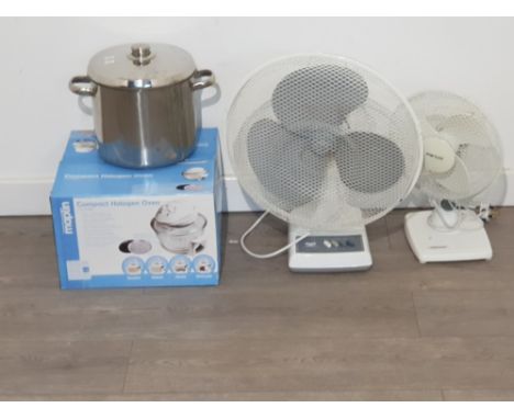 Alot including two electric fans,compact halogen oven and cooking pot