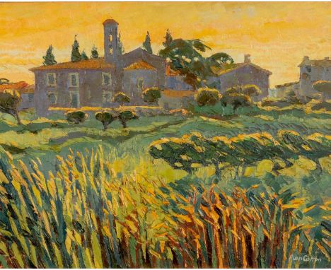 ‡ ALAN COTTON (20th Century) oil on canvas - Strove In Evening Light Tuscany, signed, 39 x 50cmsProvenance: with bill of sale