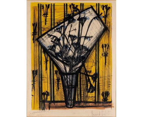 ‡ BERNARD BUFFET (French, 1928-1999) colour lithograph - 'Flowers', 1954, inscribed in pencil épreuve d'artiste, lower left, 