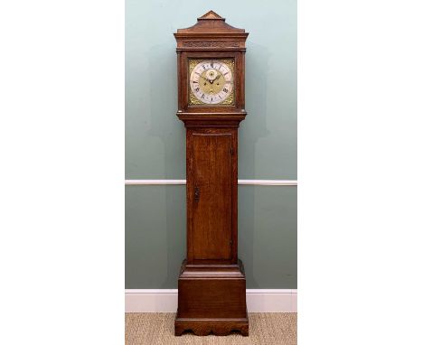 GEORGE III OAK 8-DAY LONGCASE CLOCK, Richard Penny, London, 11-inch brass dial, silvered Roman chapter ring, matt centre with